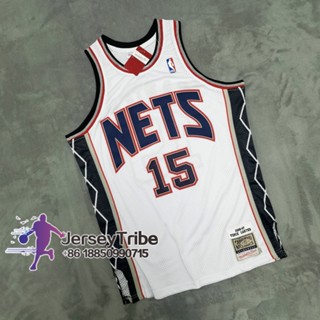 เสื้อกีฬาบาสเก็ตบอล ลายทีม Feletas M&amp;N NBA #15 Vince Carter 2006-07 ไม้เนื้อแข็ง ปักลาย ความหนาแน่นสูง สีขาว สไตล์เรโทร 155457