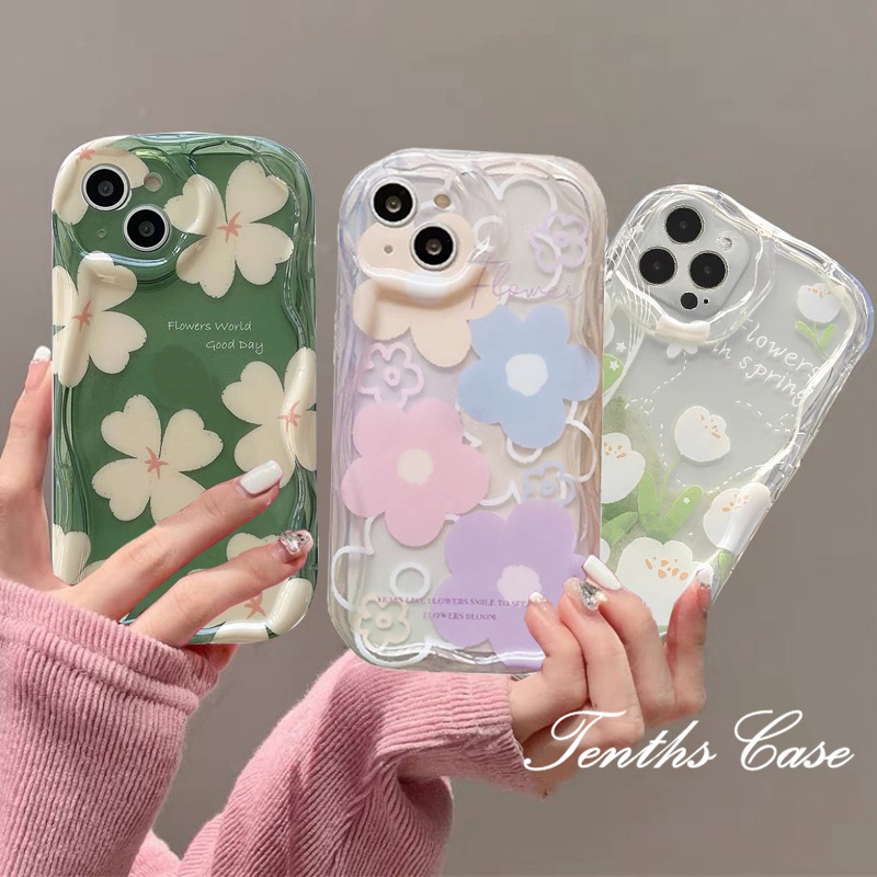Samsung A15 A25 A05 A05s A14 A34 A54 A03 A03s A04 A04e A04s A23 A13 A33 A53 A12 A22 A52 A52s A32 A51 A50 A50s A30sเคสโทรศัพท์มือถือ ขอบโค้ง ลายดอกไม้ 3D สําหรับ ราคา ถูกที่สุด ดีลบีเคเค