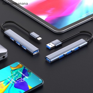 [fashionbanana] อะแดปเตอร์ฮับ USB 3.0 4 พอร์ต Type C แบบบางพิเศษ สําหรับแล็ปท็อป คอมพิวเตอร์ พร้อมส่ง