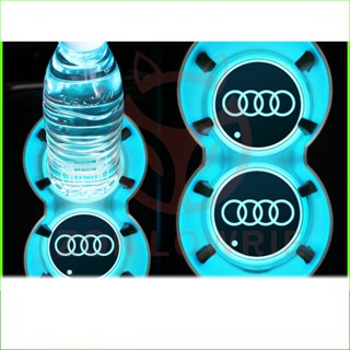 แผ่นรองแก้วน้ํารถยนต์ มีไฟ Led หลากสี สําหรับ Audi RS SLINE A3 A4 A5 A6 A7 A8 Q2 Q3 Q4 Q5 Q6 Q7 Q8