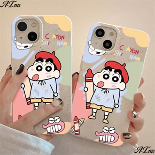 เคสโทรศัพท์มือถือแบบนิ่ม กันกระแทก ลายชินจัง เรียบง่าย สําหรับ Iphone 8 13max 11 plus 14pro 7 12 43A3