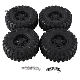 ชุดยางล้อรถยนต์ 120 มม. 2.2 ไนล่อน สีดํา และยาง สําหรับรถไต่หินบังคับ 1/10 Axial SCX10 Wraith Capra RR10 RBX10 Traxxas TRX4 4 ชิ้น