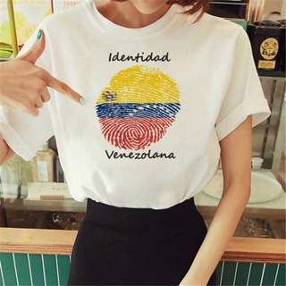 เสื้อยืด พิมพ์ลายกราฟฟิค Venezuela สไตล์ฮาราจูกุ แฟชั่นฤดูร้อน สําหรับผู้หญิง