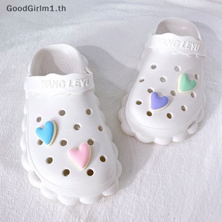 Goodgirlm1 ตัวติดรองเท้า Croc Shoe Ch รูปหัวใจ ดอกไม้ ถอดออกได้ DIY อุปกรณ์เสริม สําหรับตกแต่งรองเท้าเด็ก 1 ชิ้น