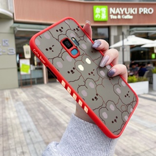 สําหรับ Samsung galaxy S9 S9 Plus เคสการ์ตูนกระต่ายน่ารัก ขอบสี่เหลี่ยม ดีไซน์ใหม่ กันกระแทก เคสโทรศัพท์ซิลิโคนใส ฝ้า