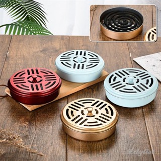 ღ สแตนเลสกล่องจุดกันยุง Fireproof Anti-scalding Mosquito Coil Holder Incense Burner Box Tray Shelf Outdoor Mosquito Coil Plate