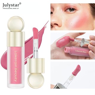 JULYSTAR Lakerain 5 สีลิควิดบลัชอายแชโดว์ติดทนกันน้ำไฮไลท์กำมะหยี่เนื้อด้านบรัชคอนทัวร์แบบน้ำให้ความชุ่มชื้นสีส้มพีชบลัชออนเครื่องสำอางบนใบหน้าสำหรับผู้หญิง