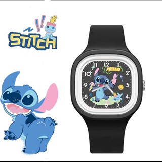 Disney Lilo&amp;Stitch นาฬิกาข้อมือ สายซิลิโคน ลายการ์ตูน Hello Kitty Melody Kuromi สําหรับเด็ก