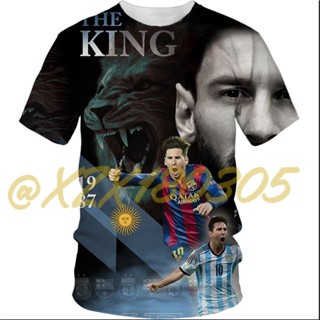 (ทั้งหมดในสต็อก Xzx180305) เสื้อยืดคอกลม แขนสั้น พิมพ์ลาย Lionel Messi 3D แฟชั่นฤดูร้อน สําหรับผู้ชาย และผู้หญิง 16