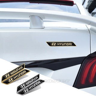 สติกเกอร์โลหะ รูปตราสัญลักษณ์ สําหรับติดตกแต่งรถยนต์ Hyundai Genesis Tiburon Solaris Verna จํานวน 2 ชิ้น ต่อชุด