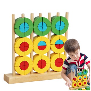 บล็อคตัวต่อ Montessori Stacker สีรุ้ง ของเล่นสําหรับเด็ก