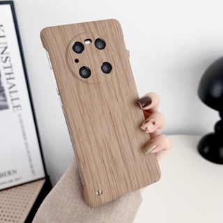 เคสโทรศัพท์มือถือ PC แข็ง แบบบางพิเศษ ไร้กรอบ ลายไม้ สําหรับ Huawei Mate 50 40 30 Pro P50 P60 Pro Magic 5 Pro