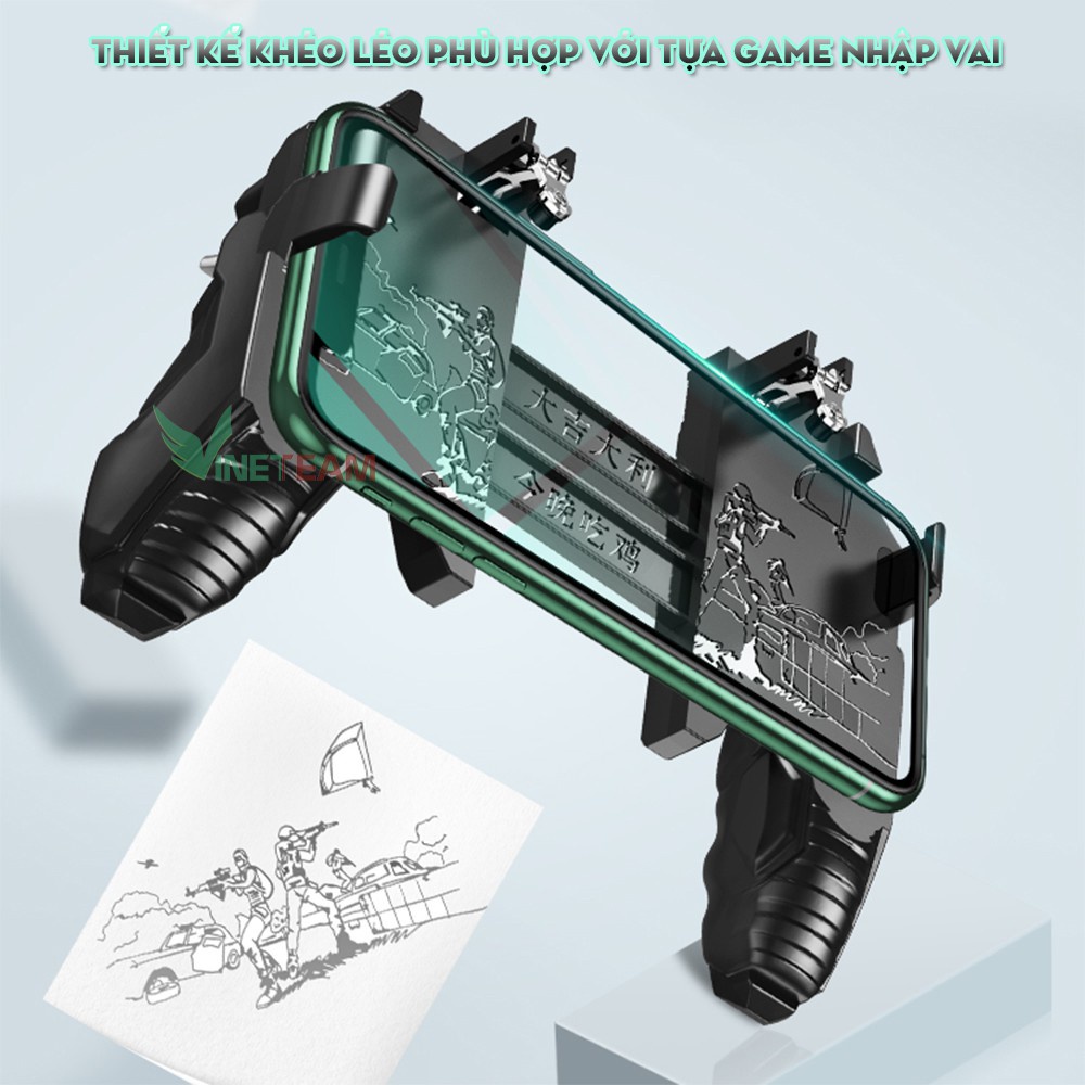 ตัวควบคุมเกมและที่วางโทรศัพท์ K31 รองรับการเล่น CrossFire, PUBG, Rule of Survival, เกม Free Fire...-