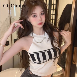 Cccindee เสื้อครอปท็อปลําลอง คอกลม เข้ารูป เข้ากับทุกการแต่งกาย แฟชั่นใหม่ สําหรับสตรี 2023