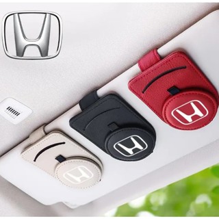 HONDA LOGO car sun visor leather glasses clip N-WGN SHUTTLE N-BOX BRIO AMAZE Fit City Civic type-r cr-v br-v ODYSSEY freed pilot n7x Accord interior modification sunglasses business card storage multifunctional round bracket