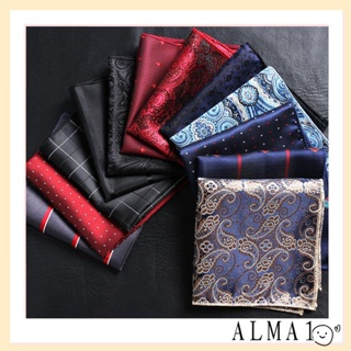 Alma ผ้าเช็ดหน้า ลําลอง Paisley Pocket square Hankies สําหรับผู้ชาย