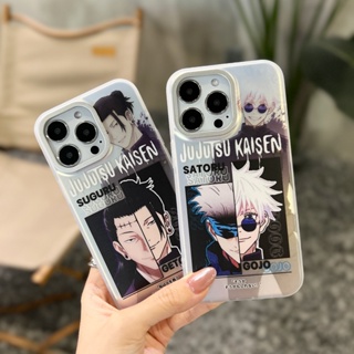 เคสโทรศัพท์มือถือ ชุบไฟฟ้า ลายการ์ตูนอนิเมะ Jujutsu Kaisen แฟชั่น สําหรับ iPhone 14 11 12 13 Pro Max