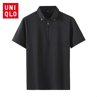 Uni..qlo [M-4XL] เสื้อโปโลแขนสั้น คอปก แฟชั่นฤดูใบไม้ผลิ และฤดูร้อน สําหรับผู้ชาย