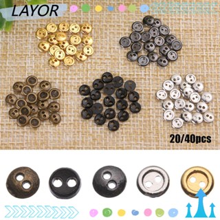 LAYOR กระดุมโลหะ ขนาดเล็ก สำหรับทำเสื้อผ้าตุ๊กตา DIY 20/40 ชิ้น