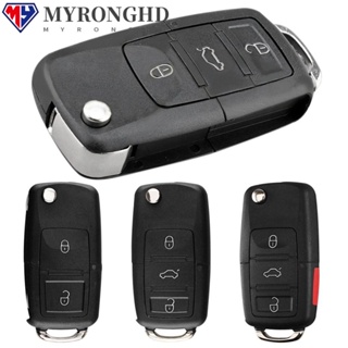 Myronghd รีโมตกุญแจรถยนต์ แบบพับได้ สําหรับ Passat Skoda Seat 2 3 4 Buttons Polo B5 VW