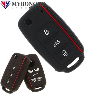 Myronghd เคสกุญแจรถยนต์ ซิลิโคน สําหรับ VW Golf Polo