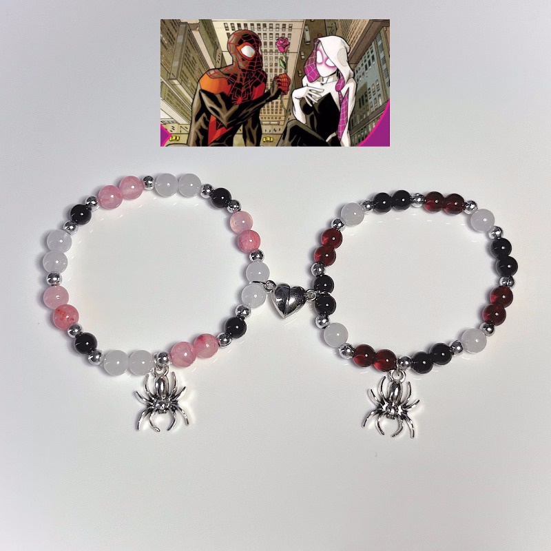 Beast Boy and Cute Girl Paired with Beaded Girl New Fashion Animal Gothic Couple Paired with Bracelet Spider Pendant Jewelry