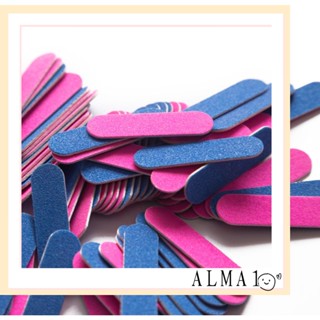 ALMA 100 ชิ้น / ล็อต กระดาษทราย ตะไบเล็บ DIY เล็บเท้า ฝ้าสองด้าน