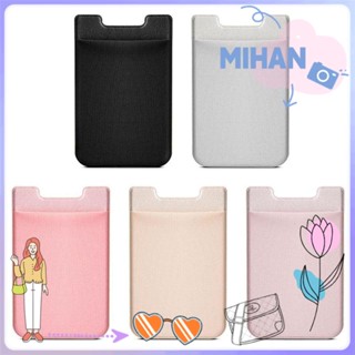 ☼MIHAN☼ Universal Phone Wallet Case Elastic Cellphone Pocket ID Card Holder Credit Bags Purse Stick On Self-Adhesive  Sticker Card Sleeves/Multicolor