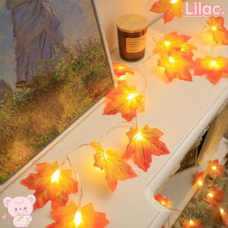 Lilac สายไฟหิ่งห้อย LED 10 20 ดวง รูปใบเมเปิ้ล ใช้แบตเตอรี่ สําหรับตกแต่งต้นไม้