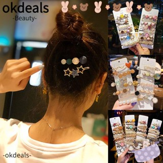 OKDEALS ชุดกิ๊บติดผม ประดับพลอยเทียม หรูหรา สําหรับผู้หญิง