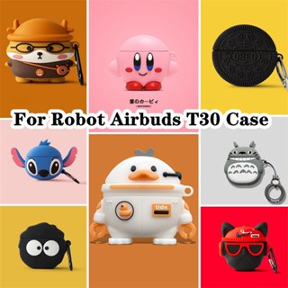 【ส่วนลด】เคสหูฟัง แบบนิ่ม ลายการ์ตูนเสือ Staghorn สําหรับ Robot Airbuds T30 Airbuds T30