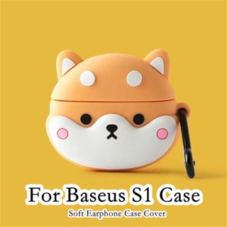 【จัดส่งรวดเร็ว】เคสหูฟัง แบบนิ่ม ลายการ์ตูนมังกรดํา สําหรับ Baseus S1 S1