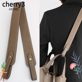 Cherry3 สายสะพายกระเป๋า หนัง PU กว้าง ปรับได้ สีพื้น แฟชั่นสําหรับผู้หญิง