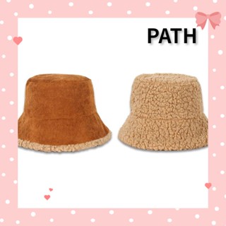 PATH หมวกบักเก็ต แบบสองด้าน เหมาะกับใส่กลางแจ้ง แฟชั่นฤดูหนาว สําหรับผู้หญิง