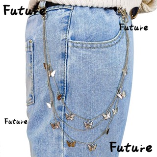 FUTURE โซ่คล้องกางเกง จี้รูปผีเสื้อ สไตล์พังก์