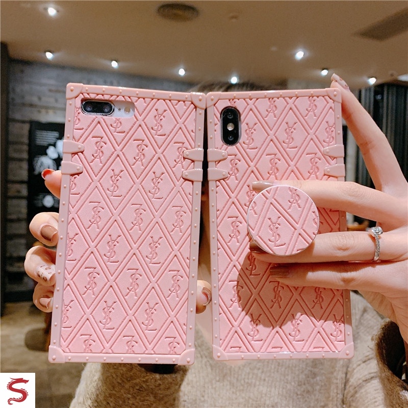 เคสโทรศัพท์มือถือแบบนิ่ม ทรงสี่เหลี่ยม ลาย Pink SY L แฟชั่นหรูหรา สําหรับ iphone 15 Pro Max Case 14 13 12 Mini 11 XS XR 8 7 6 Plus SE2