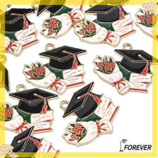 Forever จี้หมวกหมอ อัลลอย 24*29 มม. สีดํา 40 ชิ้น สําหรับแขวนตกแต่ง DIY