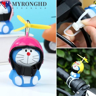 Myronghd โคมไฟไม้ไผ่ ลายการ์ตูนโดราเอมอน สําหรับติดหมวกกันน็อค