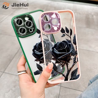 Jiehui เคสโทรศัพท์มือถือ ลายดอกกุหลาบป่า แฟชั่น สําหรับ iPhone 14 13 12 11 Pro Max Plus Flash Drill ZY149