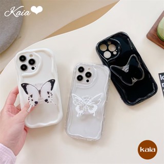 เคสโทรศัพท์มือถือ ขอบหยัก ลายผีเสื้อ 3D สีพื้น หรูหรา สําหรับ Realme C53 C55 C35 C20 C30 C21 C15 C17 C25s C11 C3 C12 9i 5 7i 5s 6i 5i C2 C1 C20A C25 C33 C31 C21Y C25Y