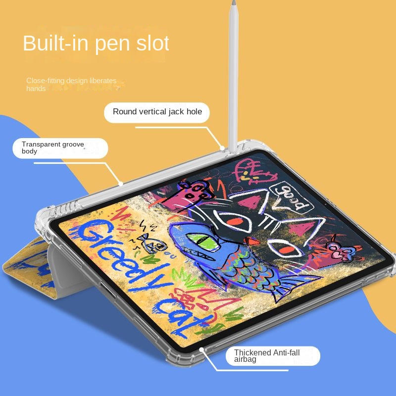 Gen10 2022 เคส แบบใส ลายกราฟฟิตี้แมว พร้อมช่องใส่ปากกา รูปที่ 8