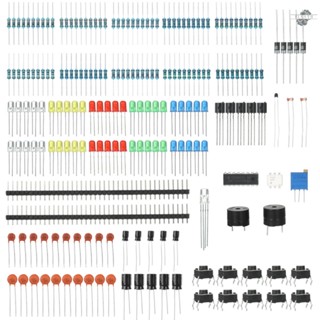 {fly} ใหม่ ชุดสตาร์ทเตอร์อิเล็กทรอนิกส์ สําหรับ Arduino MEGA2560 Raspberry Pi พร้อมตัวต้านทานตัวเก็บประจุบัซเซอร์โพเทนชิโอมิเตอร์ LED