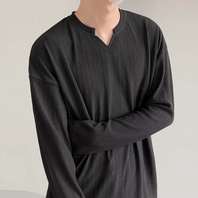 VUNC ผู้ชายเสื้อบอททอมใหม่เทรนด์แฟชั่นที่เรียบง่ายทั้งหมดตรงกับความรู้สึกการออกแบบด้านบ - รูปที่ 4