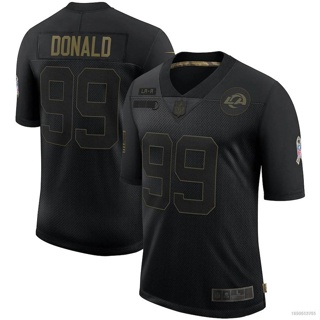 เสื้อกีฬาแขนสั้น ลายทีมชาติฟุตบอล Los Angeles Rams NFL Donald HQ7 2020 พลัสไซซ์ สําหรับผู้ชาย และผู้หญิง QH7