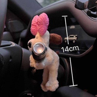 Cute Bowknot Dog Car Pocket Decoration Car Plush Doll Decoration Girl Creative Birthday Gift 9Av0