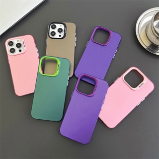 INSสีทึบเรียบง่ายเหมาะสำหรับเคสโทรศัพท์มือถือ iPhone 14 14promax 13 12 Pro Max 14Plus ซิลิโคนกันกระแทกสุดหรู เคสไอโฟน11