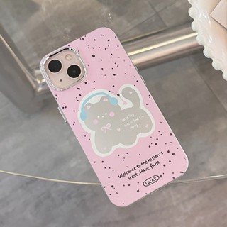 เคสโทรศัพท์มือถือแบบแข็ง ลายแมวสีชมพู สําหรับ IPhone 11 12 12Pro 12ProMax 13 13Pro 13ProMax 14 14Pro 14ProMax