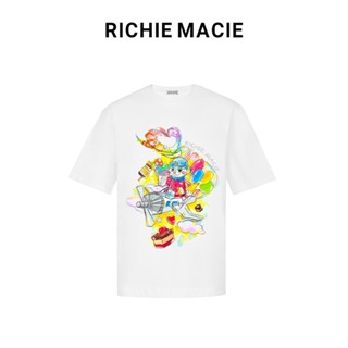 เสื้อยืดแขนสั้น ผ้าฝ้ายแท้ พิมพ์ลายการ์ตูนกราฟฟิติ Richie Macie Dessert Pilot สําหรับผู้ชาย และผู้หญิง