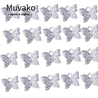 Muvako จี้คริสตัล พลอยเทียม รูปผีเสื้อ 14*17 มม. 20 ชิ้น 20 ชิ้น