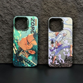 เคสโทรศัพท์มือถือ ลาย One Piece Luffy Zoro Sanji สีเงิน สําหรับ iPhone 14 Pro Max 13 12 Pro Max 11